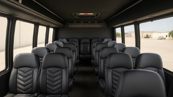 Interior of Charter Bus Company Gresham's 18 Passenger Minibus in Gresham
