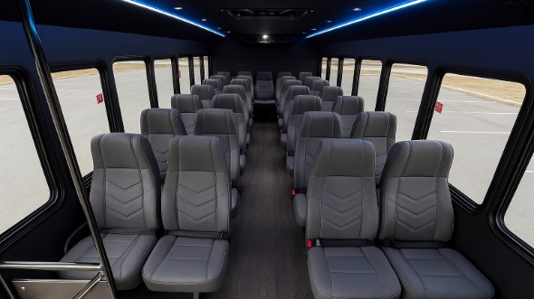 Interior of Charter Bus Company Gresham's 20 Passenger Mini bus in Gresham