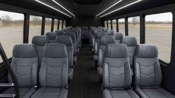 Interior of Charter Bus Company Gresham's 30 Passenger Minibus in Gresham