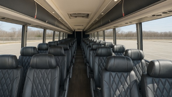 Interior of Charter Bus Company Gresham's 56 Passenger Charter Bus in Gresham
