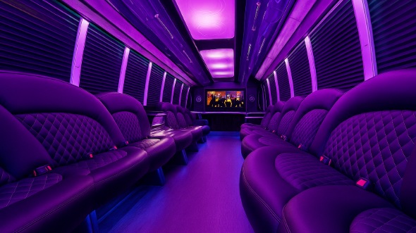 Interior of Charter Bus Company Gresham's Party Bus in Gresham