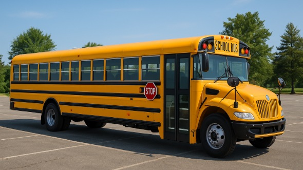 Exterior of Charter Bus Company Gresham's School Bus in Gresham