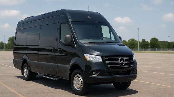 Exterior of Charter Bus Company Albany's Sprinter Van Rental With Driver in Albany